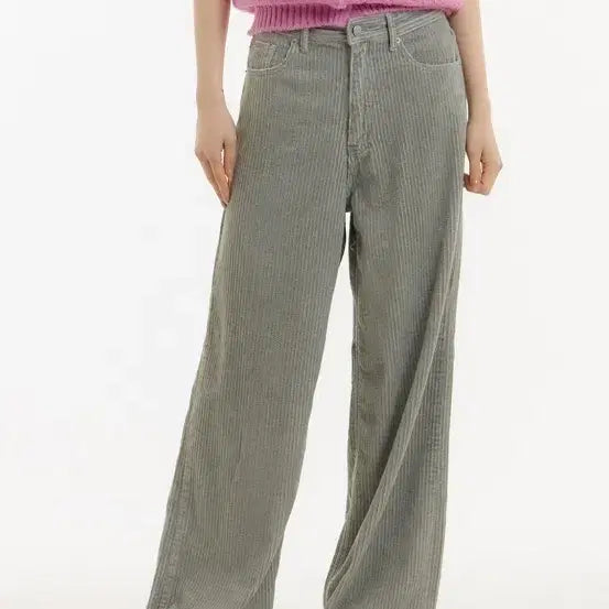 [BUNJANG] Unknown Planet Wide Pigment Corduroy Pants Mint Khaki / 언노운플래닛 와이드 피그먼트 코듀로이 팬츠 민트 카키 골덴 긴바지