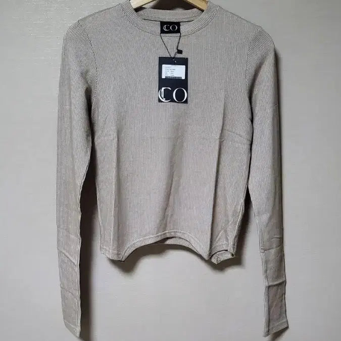 [BUNJANG] CO Women's Ribbed Long-Sleeve T-Shirt Beige / CO 여성 골지 긴팔 티셔츠 베이지