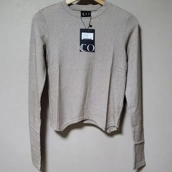 [BUNJANG] CO Women's Ribbed Long-Sleeve T-Shirt Beige / CO 여성 골지 긴팔 티셔츠 베이지