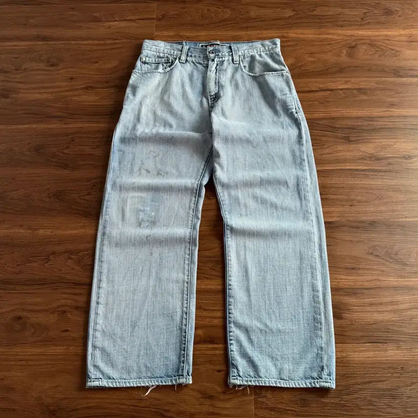 [BUNJANG] Levi's 569 Dirty Painting Wide Leg Denim Pants (W118) / [32]00's 리바이스 569 더티 페인팅 와이드 데님 팬츠 W118