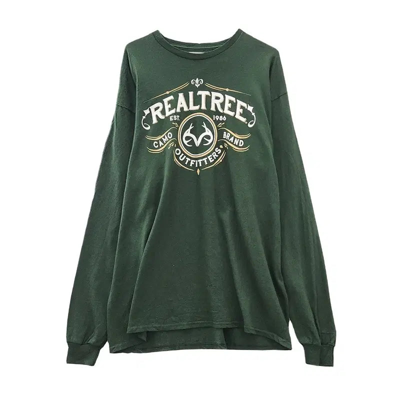 [BUNJANG] REALTREE Camouflage Printing Long Sleeve T-Shirt XL / REALTREE 프린팅 그린 긴팔 티 XL (46-48)