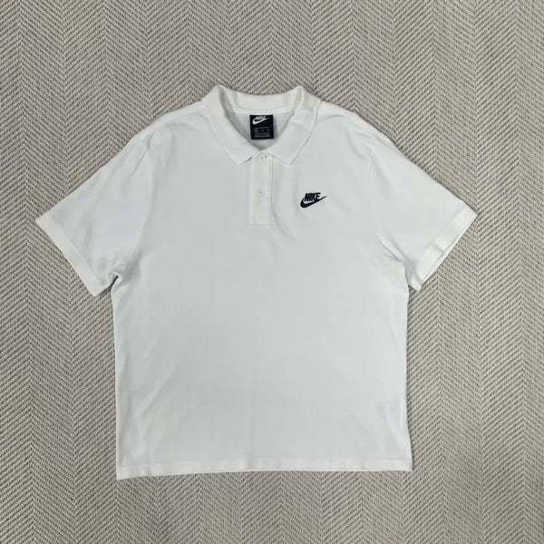 [BUNJANG] Nike Logo Short Sleeve Polo Shirt White XL / 나이키 로고 반팔 카라티 화이트 XL