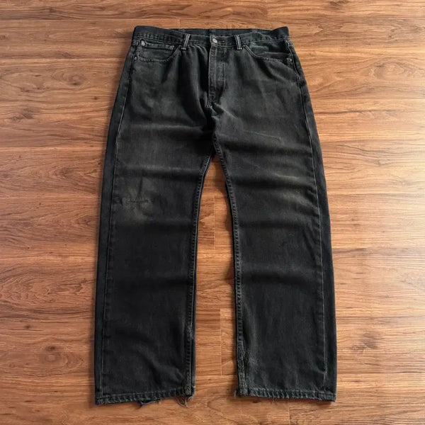 [BUNJANG] Levi's 505 Vintage Washed Black Denim Pants / [38]리바이스 505 빈티지 워싱 흑청 데님 팬츠