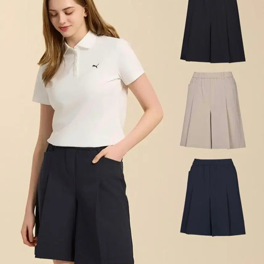 [BUNJANG] Puma Golf Women's Woven Spandex Half Pants (Beige, L) / 푸마 골프 여성 반바지(L)