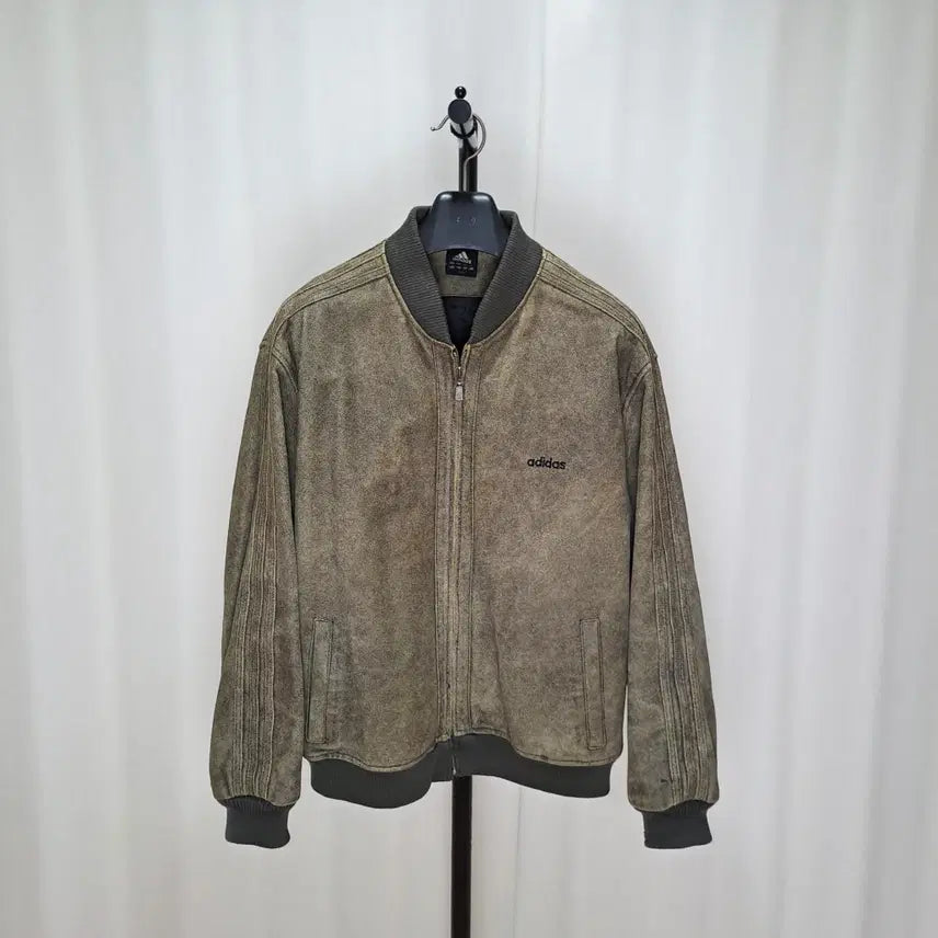 [BUNJANG] Adidas 00s Genuine Leather Jacket Size 110 / (택포) 00s 아디다스 소가죽 자켓 110 C265