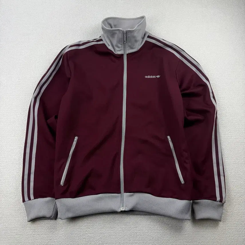 [BUNJANG] Adidas Beckenbauer Burgundy/Silver Track Jacket / 아디다스 버건디/실버 베켄바우어 져지