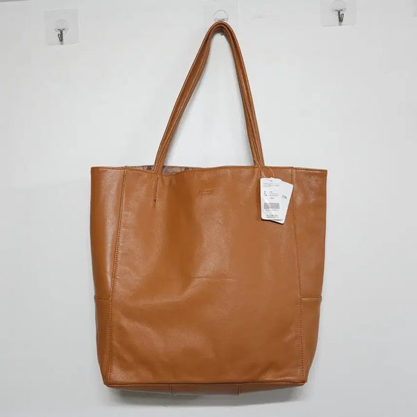[BUNJANG] Picone Natural Leather Big Tote Bag Brown / PICONE 피코네 천연가죽 빅 토트백 브라운