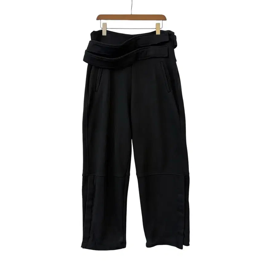 [BUNJANG] 604Service Belted Cotton Wide Pants Black M / 604서비스 벨티드 코튼 와이드 팬츠 블랙 M 정품