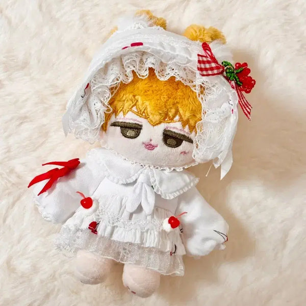 [BUNJANG] 10cm Doll Clothes Cherry Picnic White / (현물) 10cm 솜 인형옷 버터푸딩옷장 체리피크닉 화이트