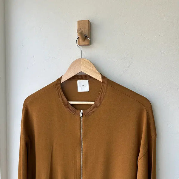 [BUNJANG] KUHO Yellow Knit Zip-up Sweater / 구호 황토색 니트 집업