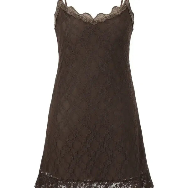 [BUNJANG] Three Times Rose Dress Brown S / 쓰리타임즈 로즈 드레스 브라운 S