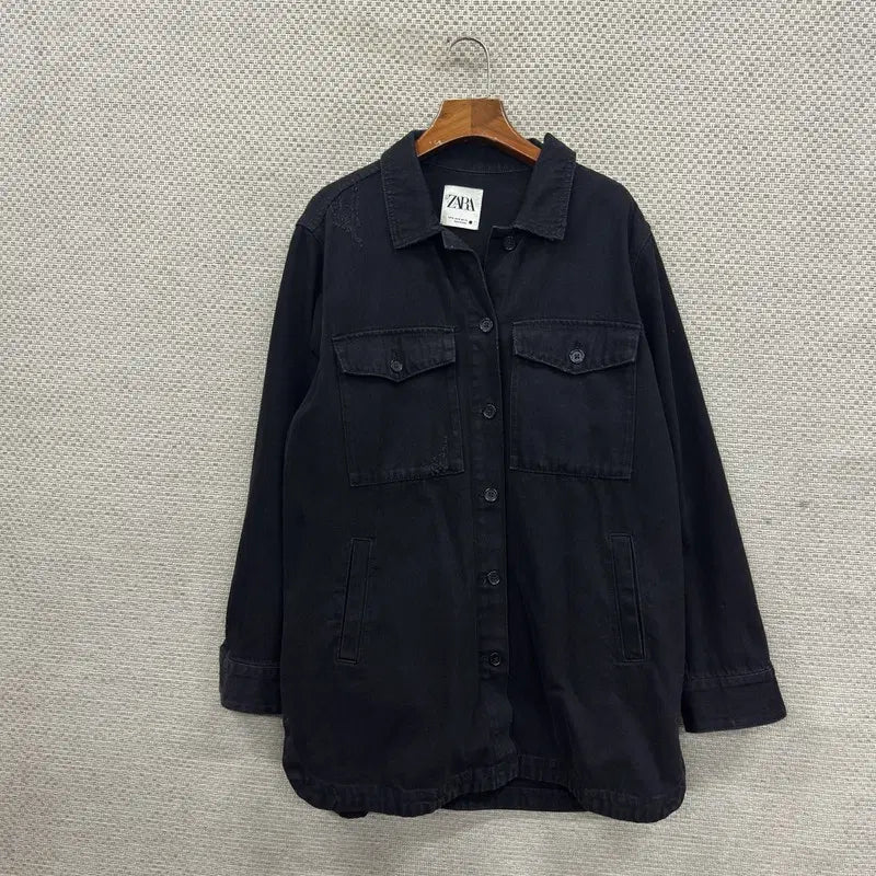 [BUNJANG] ZARA Long Trucker Jacket M / 자라 ZARA 롱 트러커 자켓 M H01145