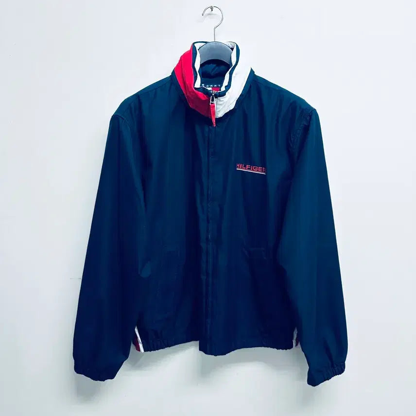 [BUNJANG] Tommy Hilfiger Vintage Embroidered Windbreaker Jacket / 타미 힐피거 빈티지 올드스쿨 자수 바람막이 자켓 (M 실110정도)