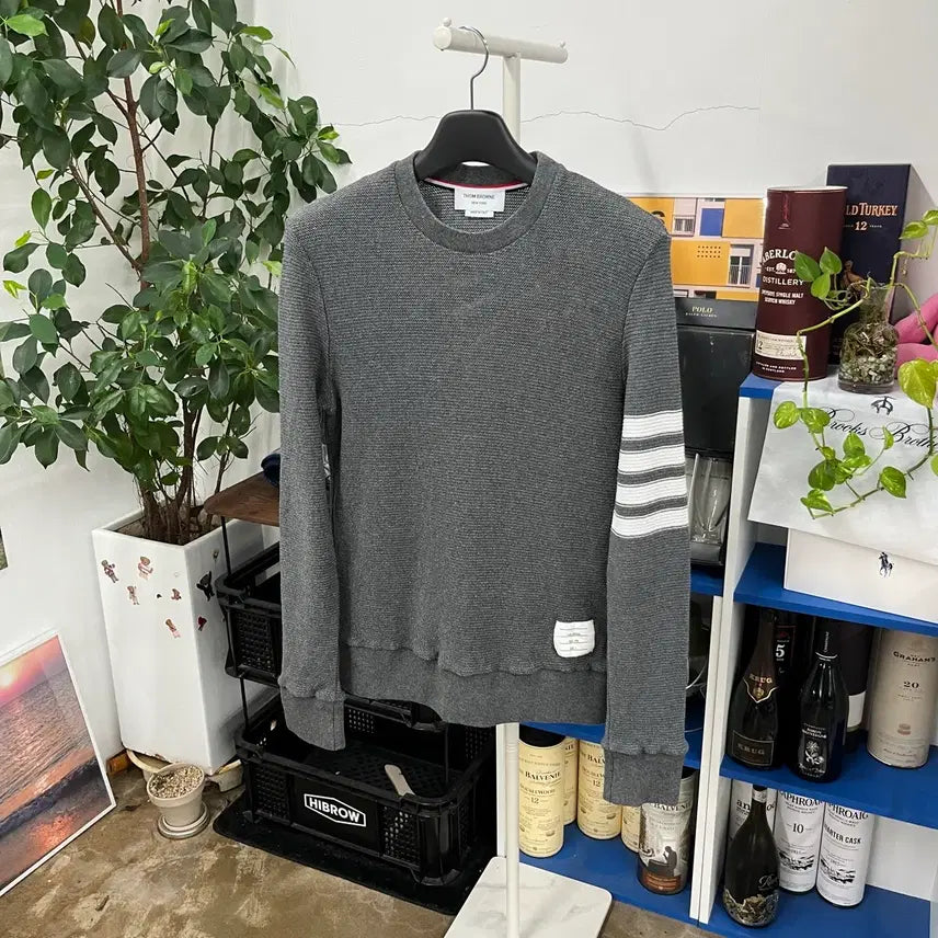 [BUNJANG] Thom Browne RWB 4-Bar Cotton Knit Sweater Size 2 / 톰브라운 라셀스티치 4선완장 코튼 니트 2