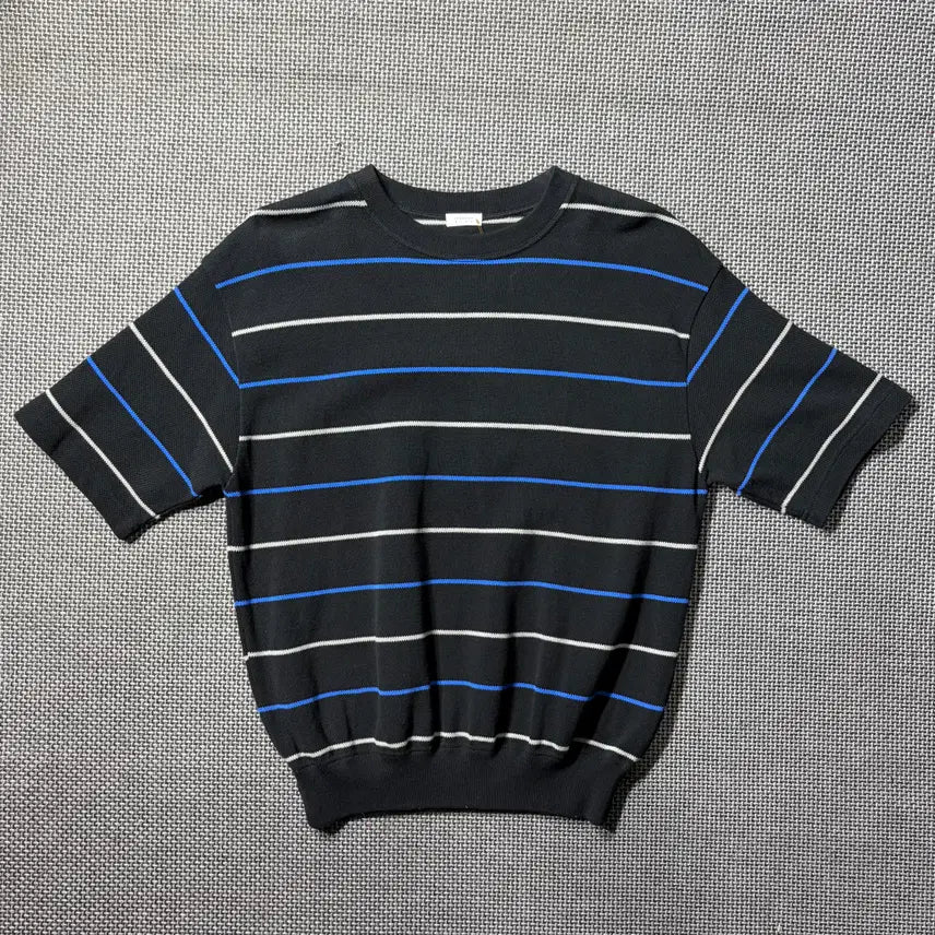 [BUNJANG] Crepuscule Knit Short Sleeve T-Shirt Black / Crepuscule 니트반팔