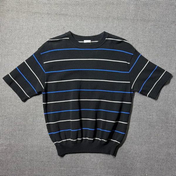 [BUNJANG] Crepuscule Knit Short Sleeve T-Shirt Black / Crepuscule 니트반팔