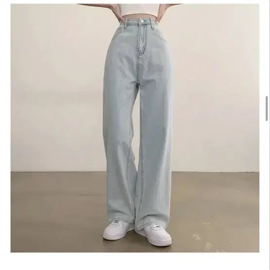 [BUNJANG] A-bly Light Wash Wide Denim Pants (Short, Size S) / 에이블리 연청 와이드 데님팬츠 숏 S사이즈