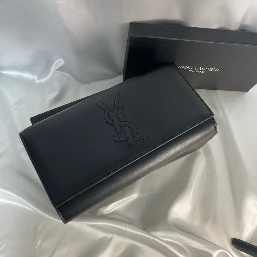 [BUNJANG] Saint Laurent YSL Logo Clutch Bag Black / 생로랑 YSL 로고 클러치백 블랙 S급