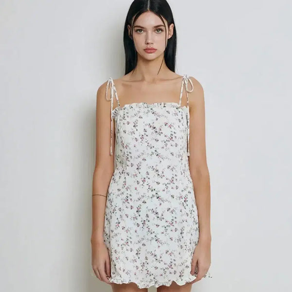[BUNJANG] Not Your Roses Ivory Frill Mini Dress Sleeveless / 낫유어로즈 아이보리 s 프릴 미니 드레스 미니 나시원피스