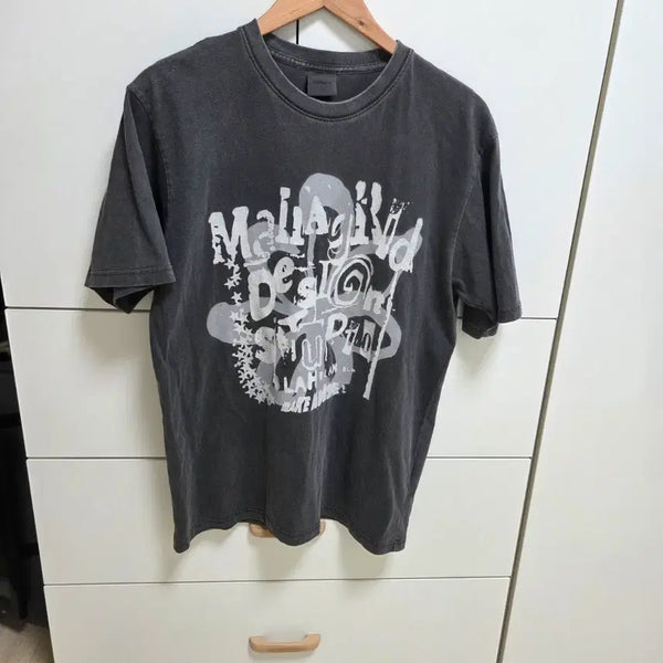 [BUNJANG] Mahagrid Charcoal Washed T-Shirt / (실착2회) 마하그리드 차콜 워싱 반팔티셔츠