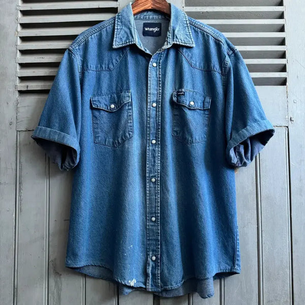 [BUNJANG] Wrangler Western Denim Shirt 2XL / [2XL]90's Wrangler USA 랭글러 웨스턴 데님 셔츠
