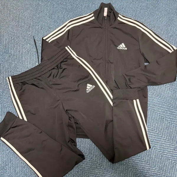 [BUNJANG] Adidas 3-Stripes Tracksuit Set Black L / 아디다스 삼선 져지 상하의 세트 블랙 L