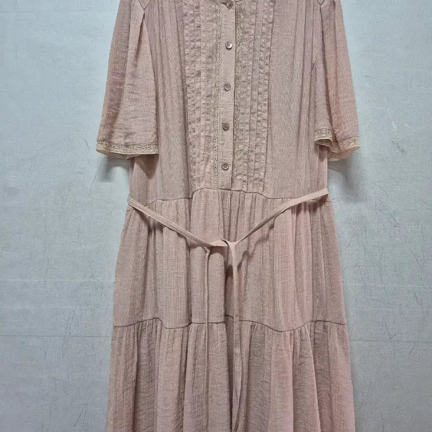 [BUNJANG] Thursday Island Lace Paneled Long Dress / 써쓰데이아일랜드 레이스 배색 원피스
