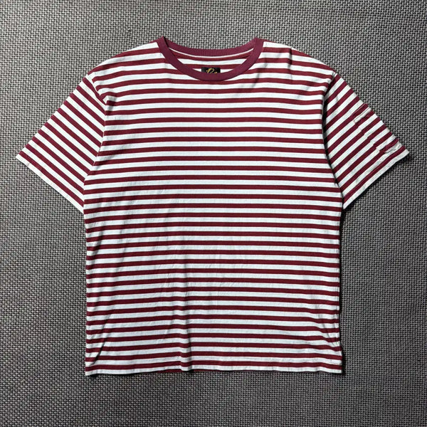 [BUNJANG] Needles Short Sleeve T-Shirt Burgundy Stripe M / NEEDLES 반팔(m)