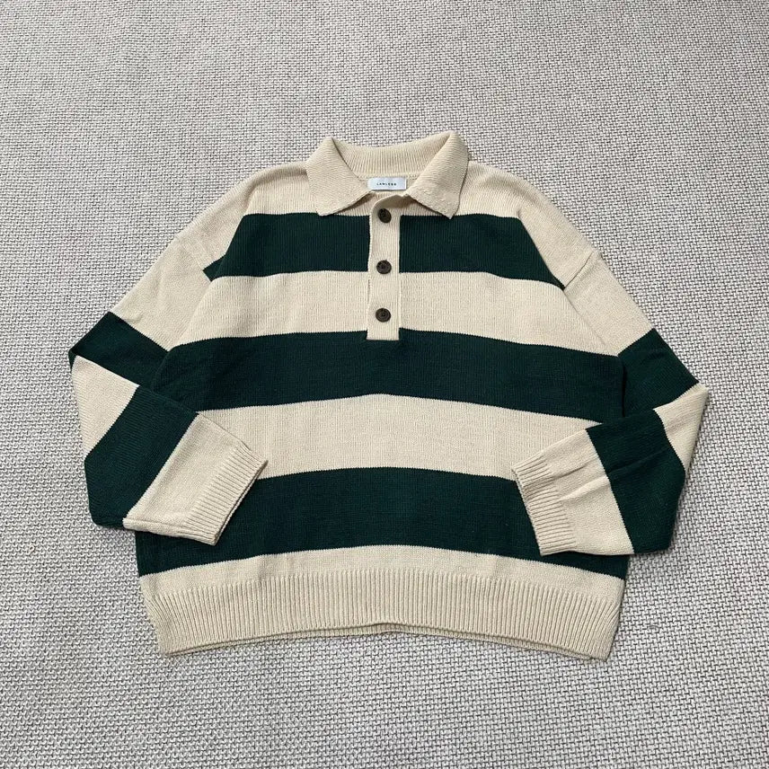 [BUNJANG] LAWLESS Stripe Collar Knit L-XL / L-XL LAWLESS 스트라이프 카라 니트 N.9660