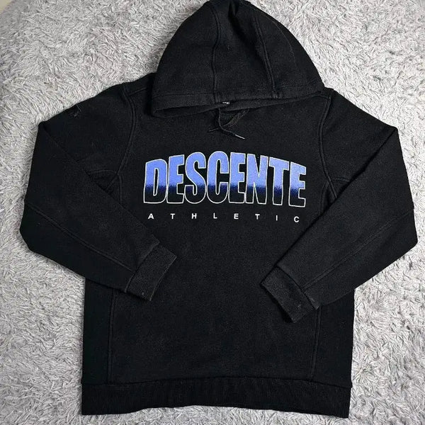 [BUNJANG] Descente Hooded Sweatshirt Black L / (Z)데상트 기모 후드티 블랙 L