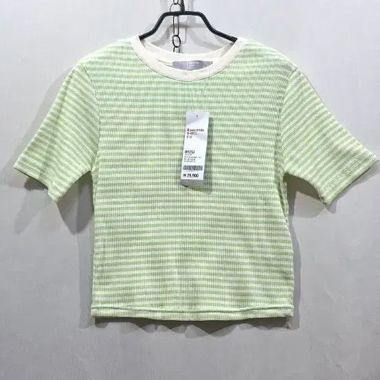 [BUNJANG] Eight Seconds Striped Short-Sleeve T-Shirt (Green, Size 85) / 44 새상품 에잇세컨즈 반팔티