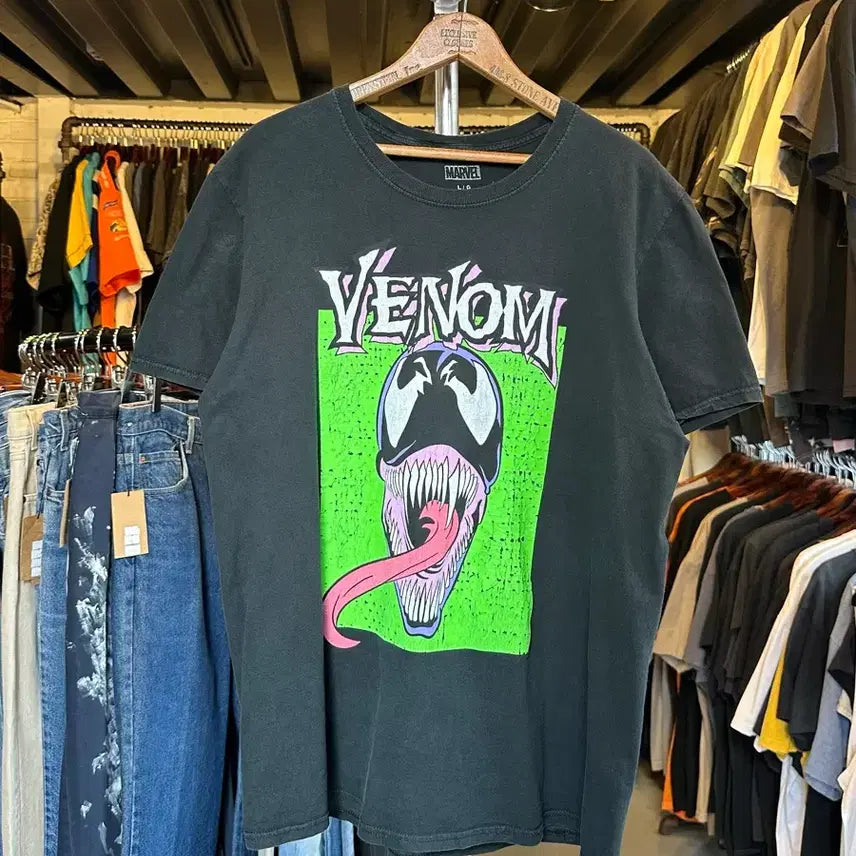 [BUNJANG] Marvel Comics Venom Printed T-Shirt / [100]마블 코믹스 베놈 Venom 프린팅 티셔츠