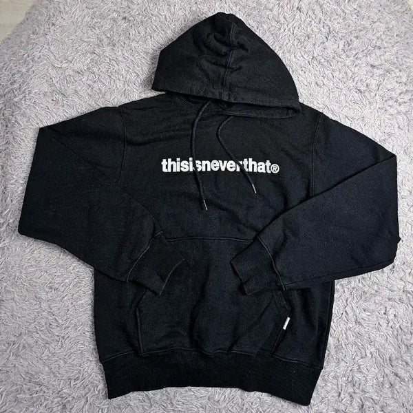 [BUNJANG] thisisneverthat Embroidered Logo Hoodie Black S / (Z)디스이즈네버댓 자수 로고 후드티 블랙 S