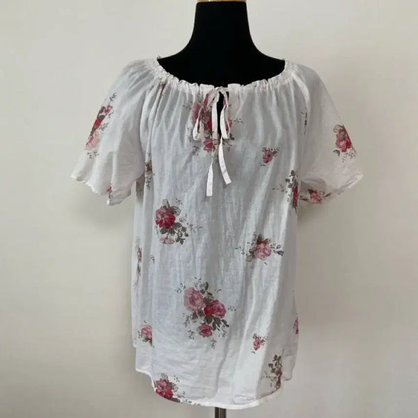 [BUNJANG] Flower See-Through Blouse / 플라워 시스루 블라우스