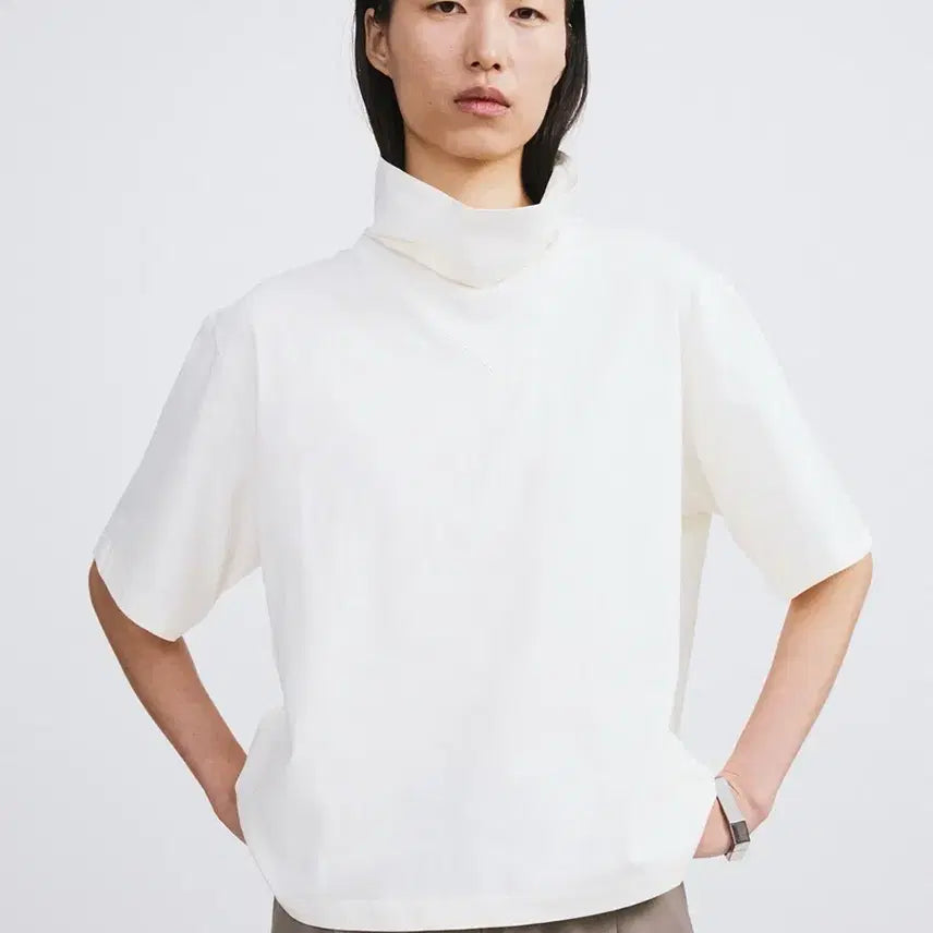 [BUNJANG] Recto Scarf Neck Cotton Top (Bean Ivory) / recto SCARF NECK COTTON TOP (BEAN IVORY)