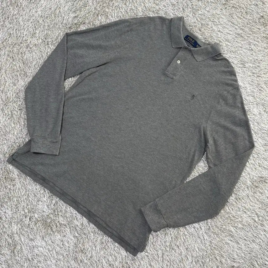 [BUNJANG] Polo Ralph Lauren Long Sleeve Polo Shirt Grey / 폴로 랄프로렌 긴팔 카라티 그레이