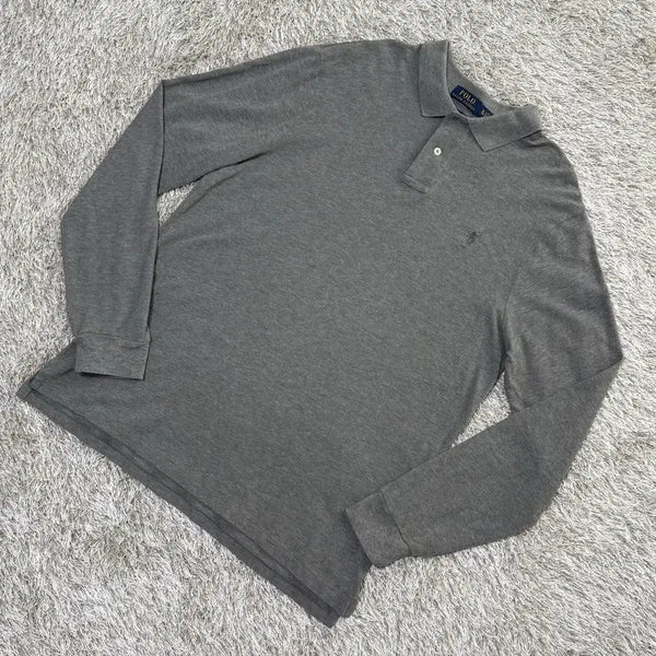 [BUNJANG] Polo Ralph Lauren Long Sleeve Polo Shirt Grey / 폴로 랄프로렌 긴팔 카라티 그레이
