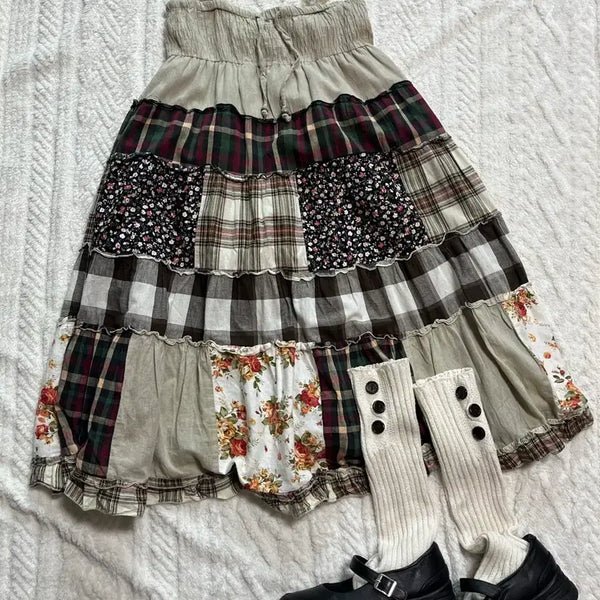 [BUNJANG] Yuto Camecame Momo Memory Patch Dress/Skirt / 유토카메카모메모리노가토지구걸 모리걸 사각패치 패치원피스 패치스커트