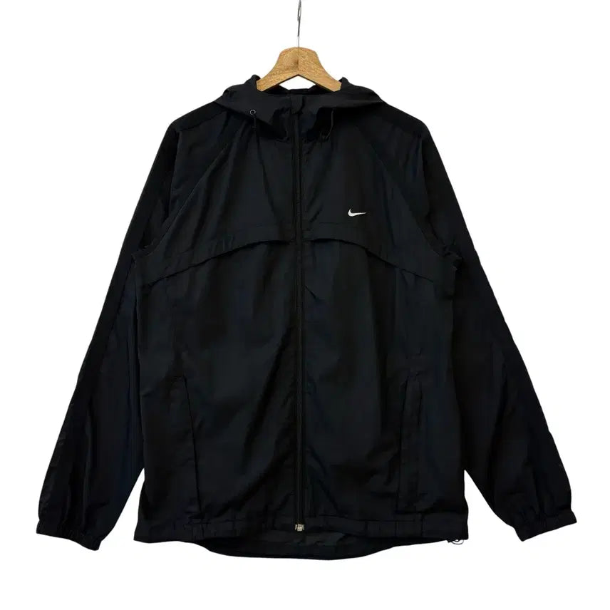 [BUNJANG] Nike Swoosh Hood Windbreaker Black L / 나이키 스우시 후드 바람막이 블랙 L 정품