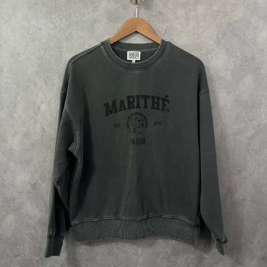 [BUNJANG] Marithe Francois Girbaud Pigment Jersey Sweatshirt Grey / 마리떼 프랑소와 피그먼트 저버 맨투맨 그레이 95