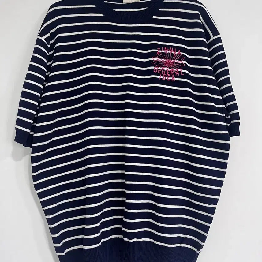 [BUNJANG] General Idea Unisex Short Sleeve Striped Knit M / 제너럴아이디어 남여공용 반팔 스트라이프 니트 M