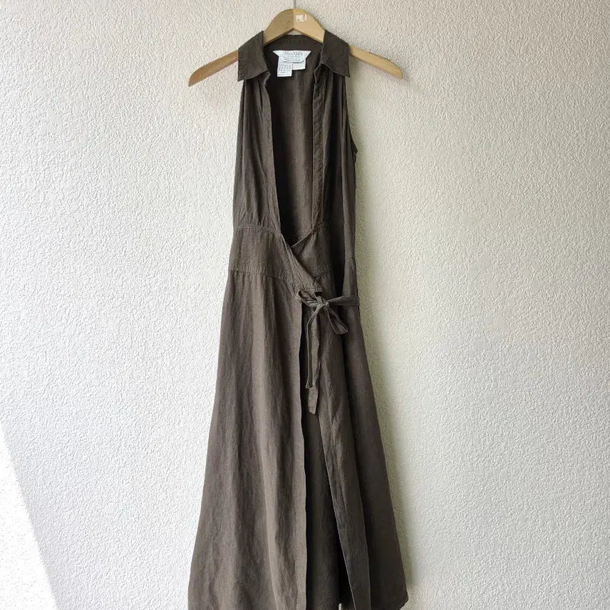 [BUNJANG] Max Mara 00s Pure Linen Wrap Dress / 00s 막스마라 퓨어 리넨 랩원피스 (made in italy)