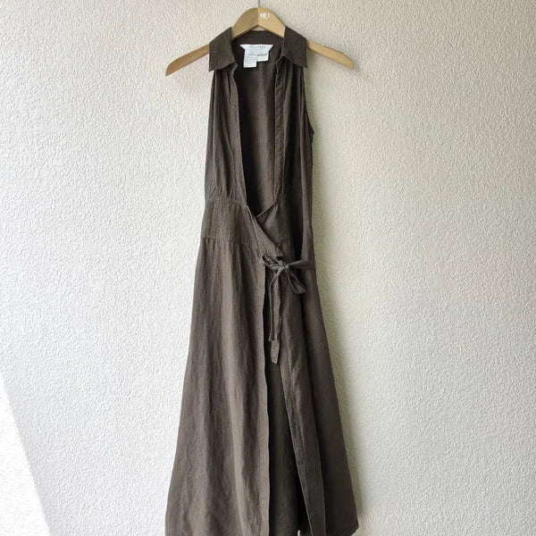 [BUNJANG] Max Mara 00s Pure Linen Wrap Dress / 00s 막스마라 퓨어 리넨 랩원피스 (made in italy)