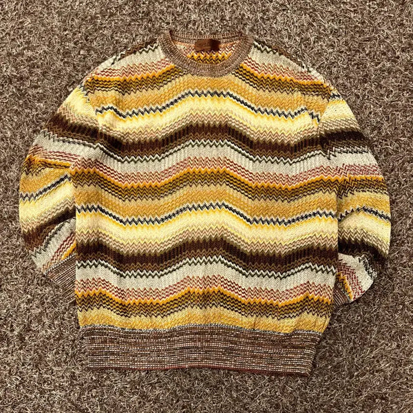 [BUNJANG] Missoni Multicolor Zigzag Pattern Knit 100 / 미쏘니 멀티컬러 지그재그 패턴 니트 100