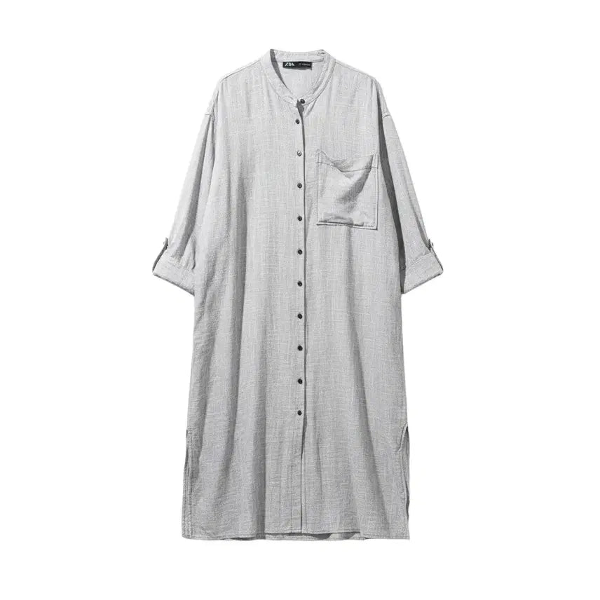 [BUNJANG] Zara Women's Pocket Shirt Long Dress / 여성M/ 자라 포켓 셔츠 롱 원피스 36-28