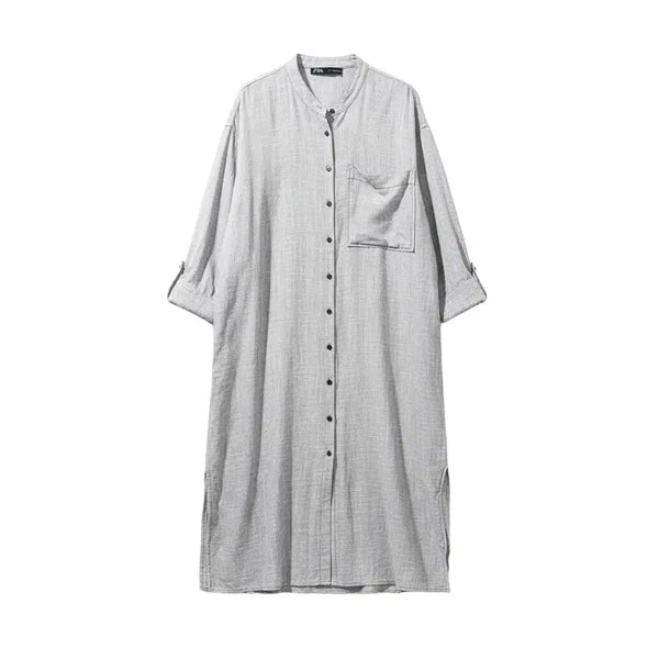[BUNJANG] Zara Women's Pocket Shirt Long Dress / 여성M/ 자라 포켓 셔츠 롱 원피스 36-28