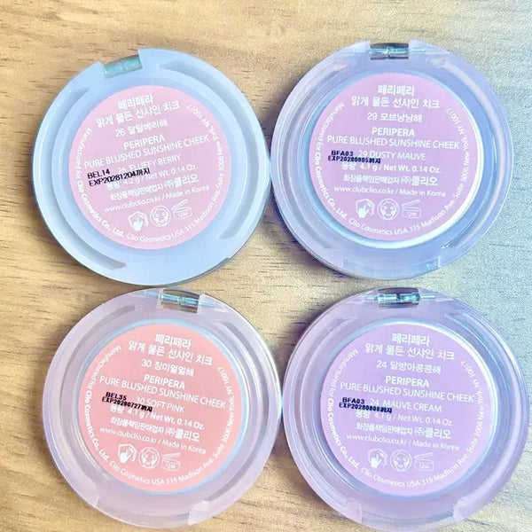 [BUNJANG] Peripera Suger Glow Cheek Blusher Bundle Set / 4개일괄) 페리페라 맑게물든 성샤인 치크 블러셔