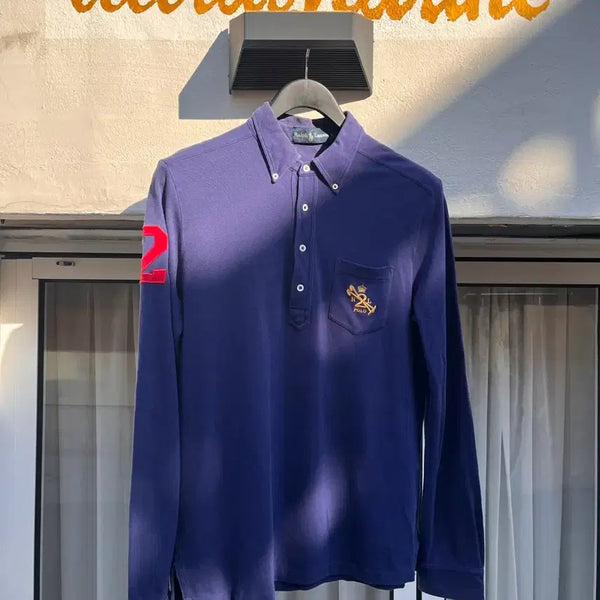 [BUNJANG] Polo Ralph Lauren Big Number Patch Rugby Shirt / 폴로 랄프로렌 빅넘버 패치 럭비 카라티 (사이즈 L)
