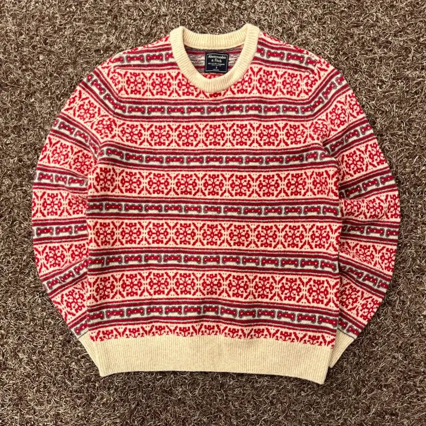 [BUNJANG] Abercrombie & Fitch Pattern Knit Sweater / S 아베크롬비 패턴 니트 스웨터