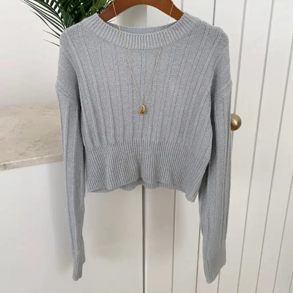 [BUNJANG] Short Crop Knit Top - Spring/Summer Sky / 새상품/봄 여름 니트 숏 크롭 스타일#스카이